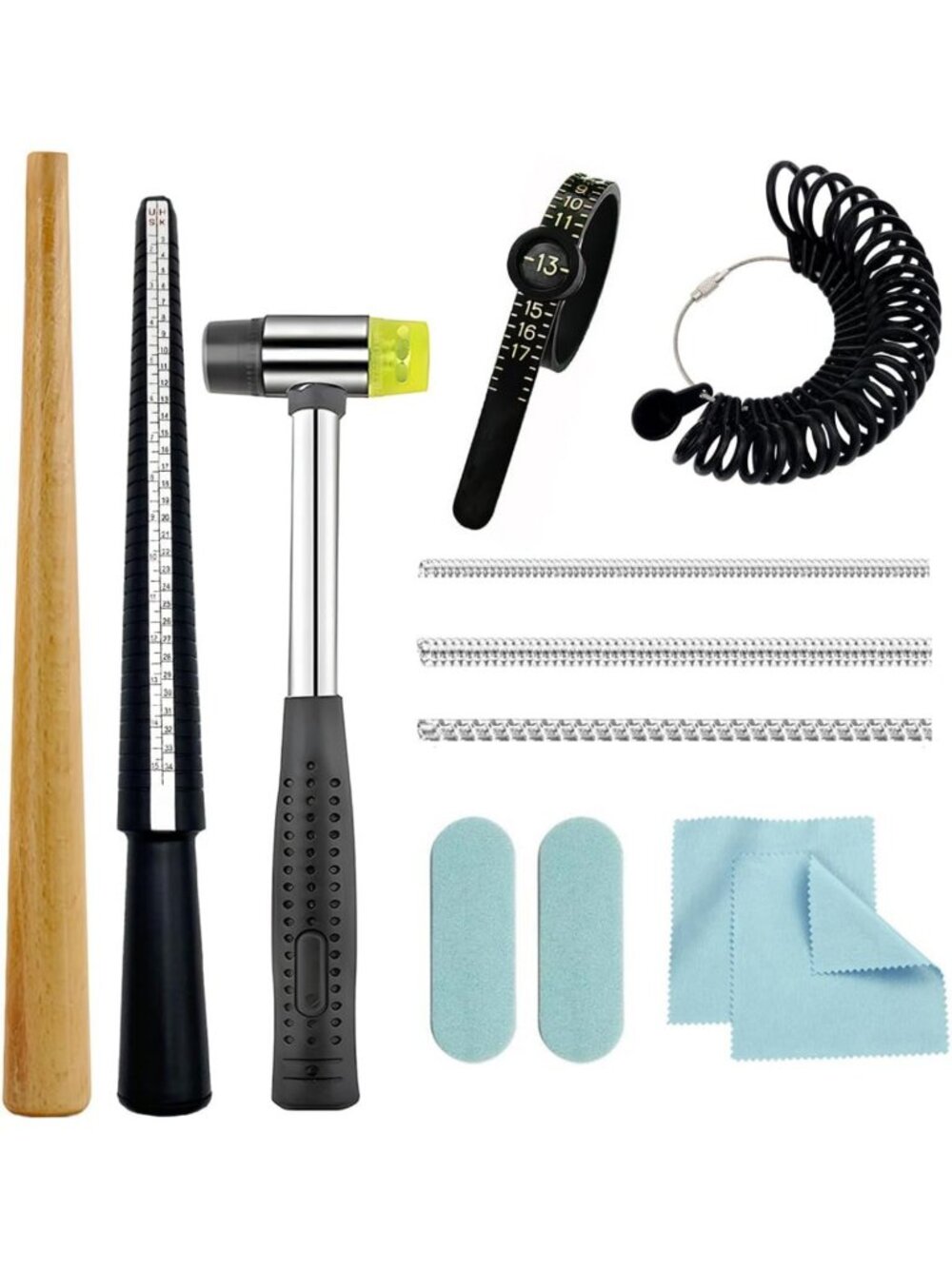 Ring Sizer Tool Kit | Adjustable Mandrel & Hammer for Ring Resizing & Repair